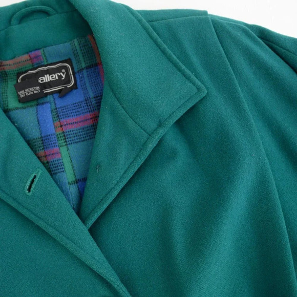 Vintage  J. Gallery Green 70% Wool Coat Size 5/6 - Picture 15 of 16